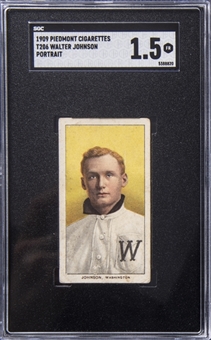 1909-11 T206 White Border Walter Johnson, Portrait – SGC FR 1.5